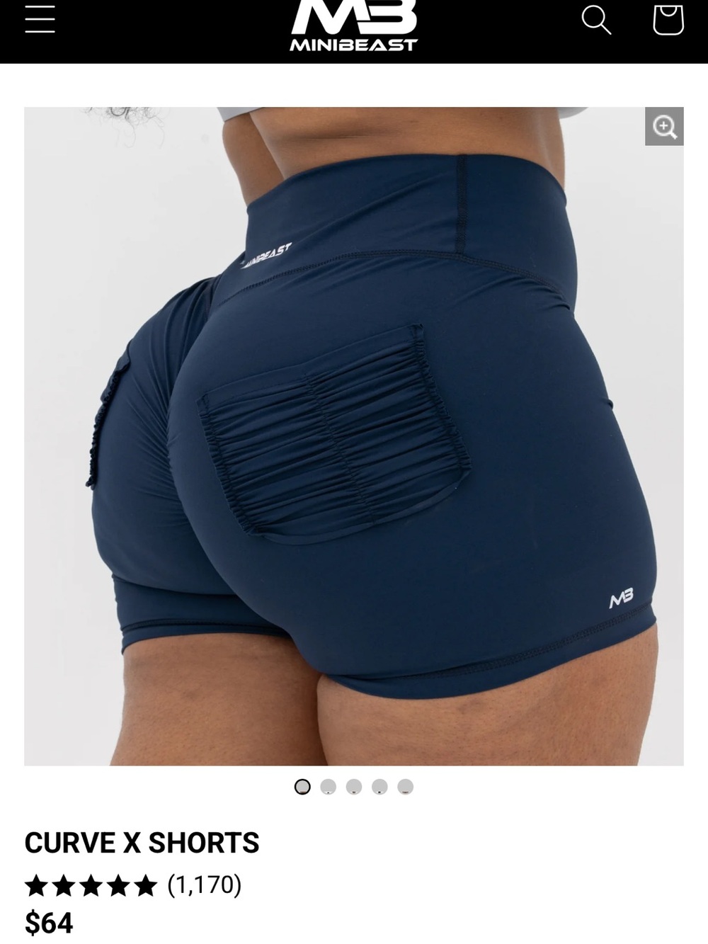 Curve X Women's Navy High-Waist Performance Shorts